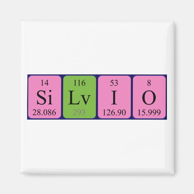 Silvio periodic table name magnet (Front)