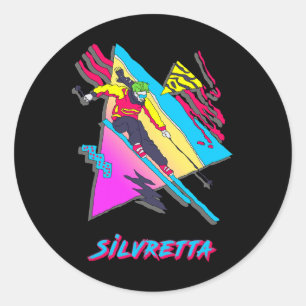 Silvretta Exciting Winter Sports Adventure Skier S Classic Round Sticker