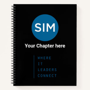SIM in Teal on Black Notebook