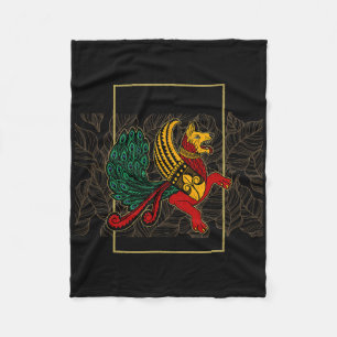 Simargl Paganism Dog Nordic Ancestry National Russ Fleece Blanket