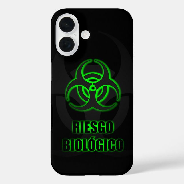 Símbolo Verde Brillante de Riesgo Biológico Case-Mate iPhone Case (Back)