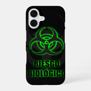 Símbolo Verde Brillante de Riesgo Biológico iPhone 16 Case