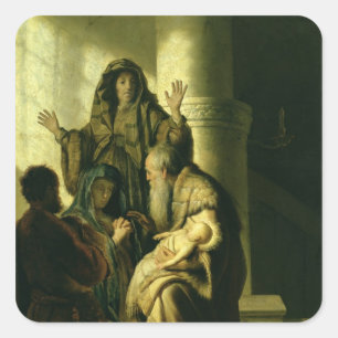 Simeon and Hannah in the Temple, c.1627 Square Sticker