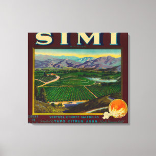 Simi Orange LabelSanta Susana, CA Canvas Print