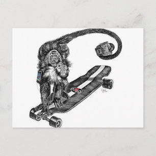 Simian Selfie Art Postcard
