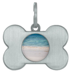 Similan White sand beach and turquoise blue sea Pet Name Tag