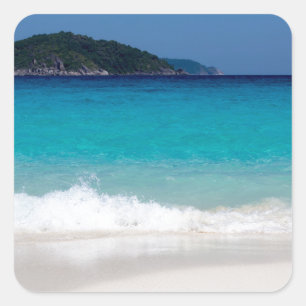 Similan White sand beach and turquoise blue sea Square Sticker