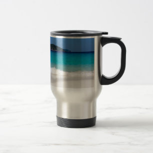Similan White sand beach and turquoise blue sea Travel Mug