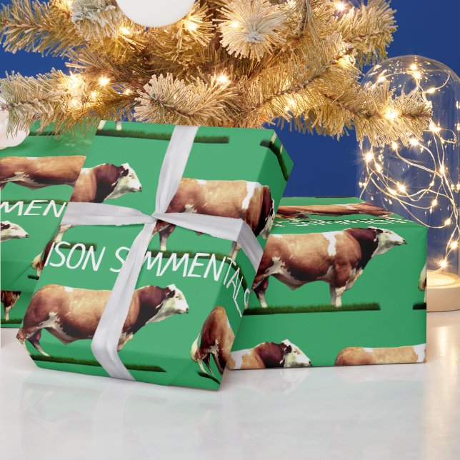 Simmental Bull Wrapping Paper (Holidays)