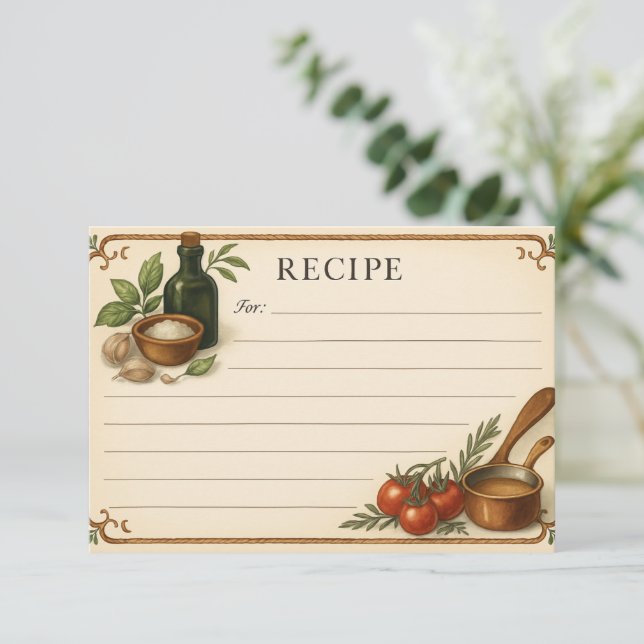 Simmering in Sicily Recipe Card (Standing Front)