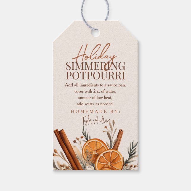 Simmering Spices Gift Tag (Front)