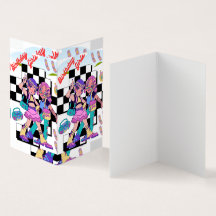 simmi fashion birthday girls folded card