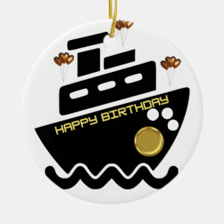 simmi fashion black and white dorado lone ship  ceramic tree decoration