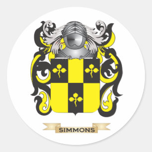 Simmons Coat of Arms (Family Crest) Classic Round Sticker