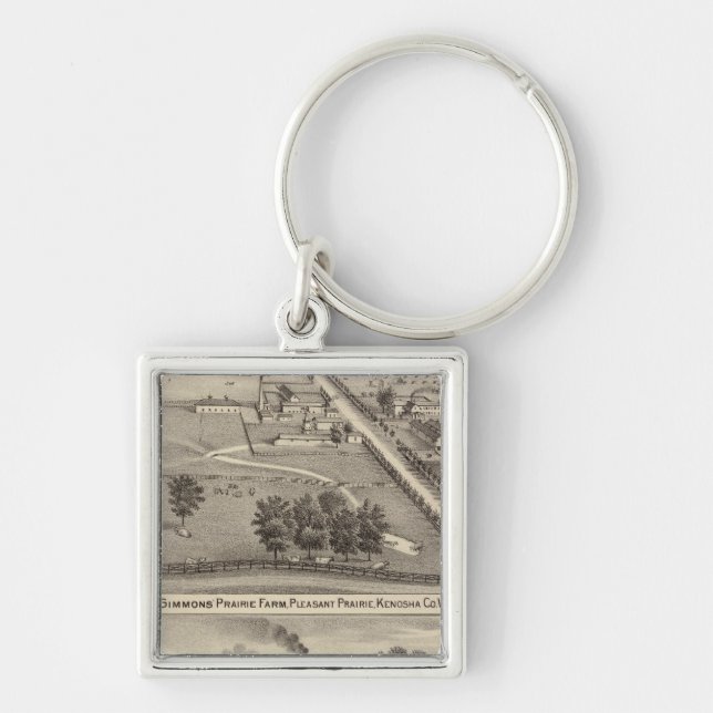 Simmon's Prairie Farm, Kenosha Water Cure Key Ring (Front)