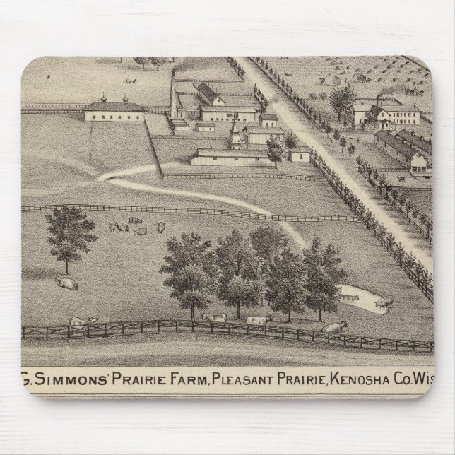 Simmon's Prairie Farm, Kenosha Water Cure Mouse Mat (Front)