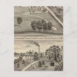 Simmon's Prairie Farm, Kenosha Water Cure Postcard