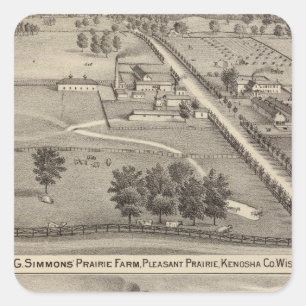 Simmon's Prairie Farm, Kenosha Water Cure Square Sticker