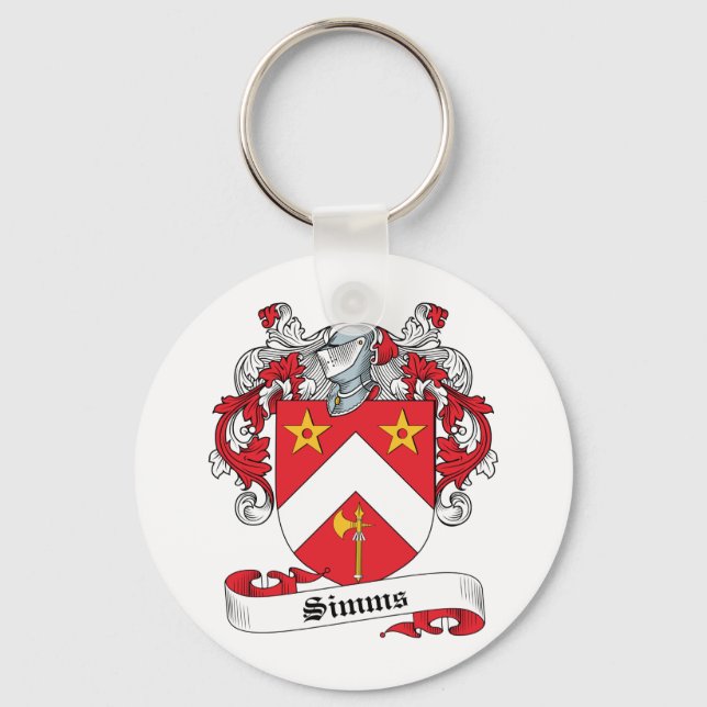 Simms Family Crest Key Ring (Front)