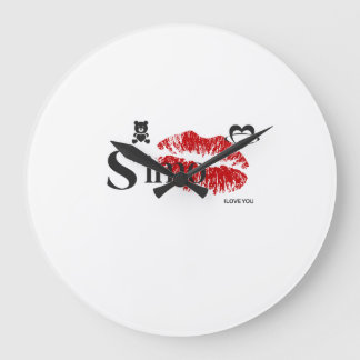 Simo I Love You ❤️ | Romantic Love Design Large Clock