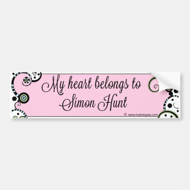 Simon Hunt Bumper Sticker (Front)