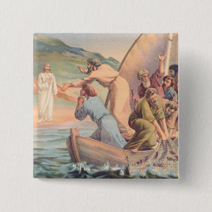 Simon lovest thou Me 15 Cm Square Badge