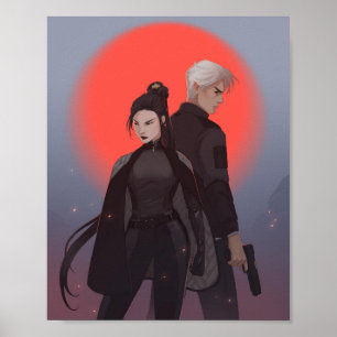 Simon & Michiko Poster - by Mona Finden