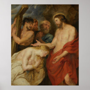 Simon of Cyrene carrying the cross Poster