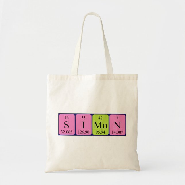 Simon periodic table name tote bag (Front)