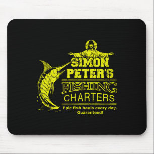 Simon Peter's Fishing Charters Funny Jesus Christ  Mouse Mat
