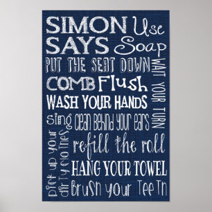Simon Says... Bathroom Rules Poster