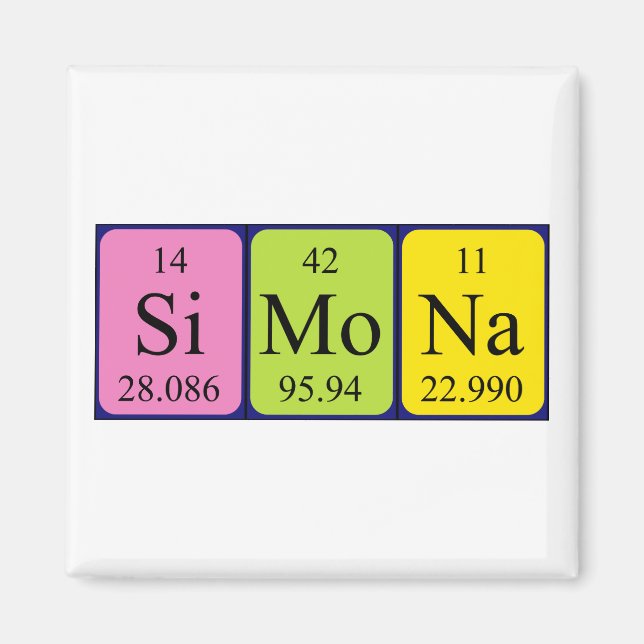 Simona periodic table name magnet (Front)