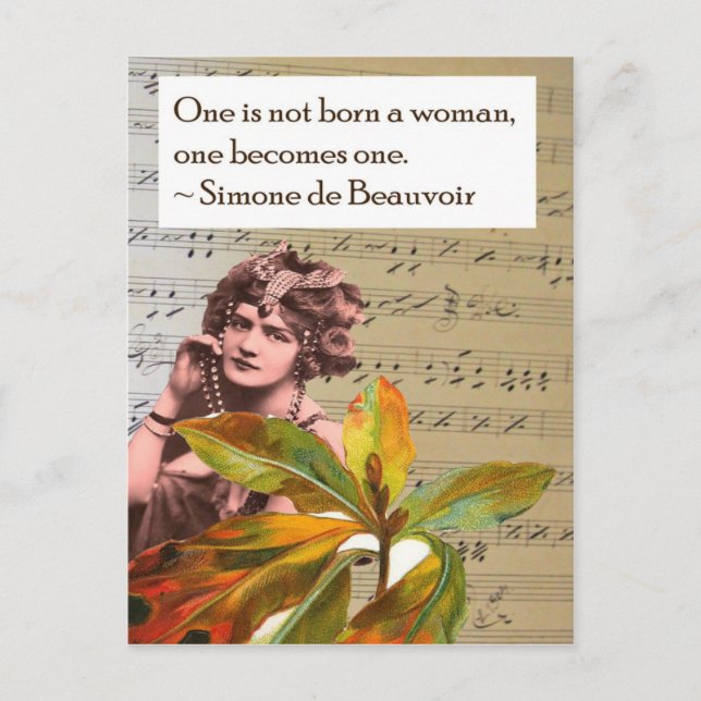 Simone de Beauvoir Quote Collage Postcard (Front)
