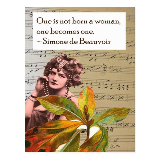 Simone de Beauvoir Quote Collage Postcard