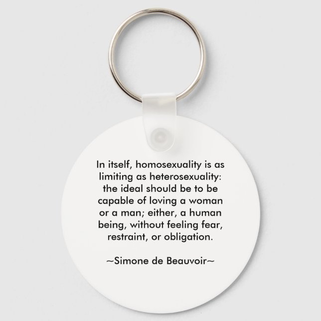 Simone de Beauvoir quote Key Ring (Front)
