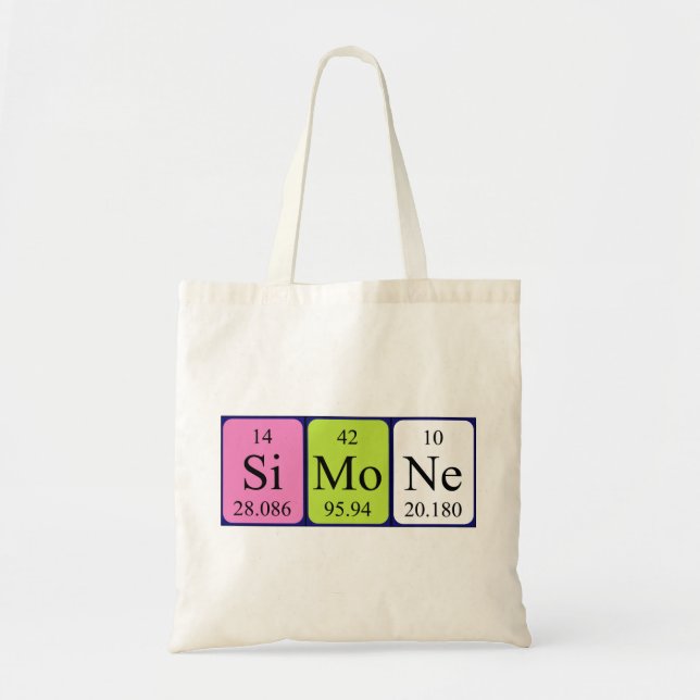 Simone periodic table name tote bag (Front)