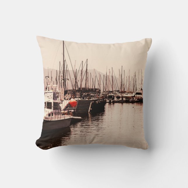 Simon's Town Harbour Ship Yacht View Cushion (Front)