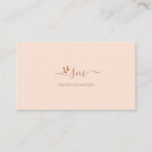 Simpel beige brown floral business card