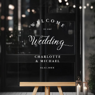 Simpel, Elegant Wedding Acrylic Sign