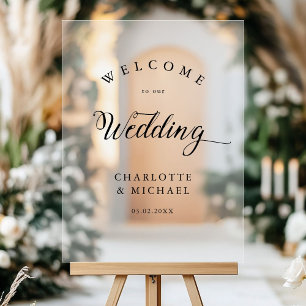 Simpel, Elegant Wedding  Acrylic Sign