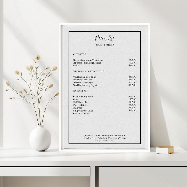 Simpel Grey Black  Price List  Poster (Creator Uploaded)