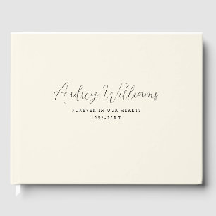 Simpel, Handwriting, Beige Guest Book