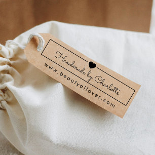 Simpel, handwriting, "Handmade by  🖤"  Rubber Stamp