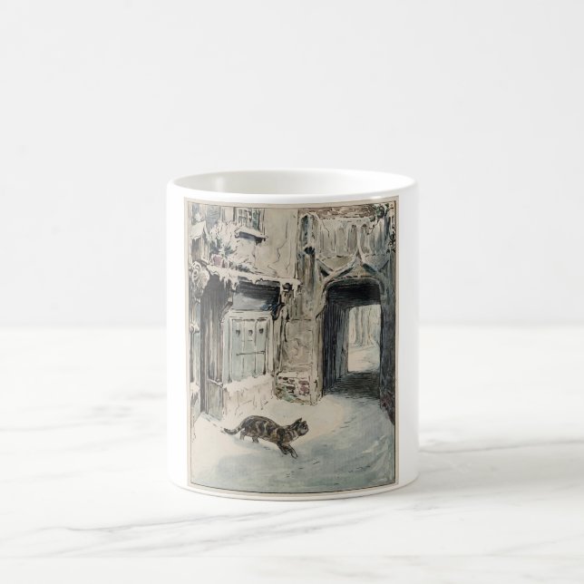 Simpkin the Cat Goes Out (by Beatrix Potter) Coffee Mug (Center)