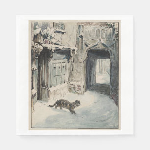 Simpkin the Cat Goes Out (by Beatrix Potter) Napkin