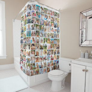Simple 121 Square Photo Collage Shower Curtain