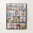 Simple 12 Photo Collage Custom Family Friends Pets