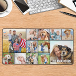 Simple 12 Photo Collage Custom Large Personalised Desk Mat<br><div class="desc">This desk mat features a customisable photo collage perfect for showcasing your favourite pictures of family, pets, friends or grandparents. The modern and cute design is ideal for dog lovers, family, and friends, or anyone looking for a fun desk accessory. It's a great addition to any office space and can...</div>