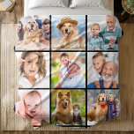 Simple 12 Pictures Custom Family Friends Collage Fleece Blanket<br><div class="desc">Wrap yourself in warmth and cherished memories with our Custom Photo Collage Blanket. This beautifully crafted keepsake allows you to transform 12 of your favourite photos into a cosy masterpiece. Whether it's snapshots of family, friends, beloved pets, or treasured moments with grandparents, this blanket is a heartfelt reminder of the...</div>