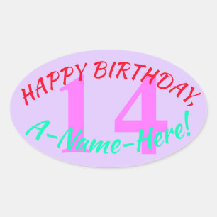 Simple 14th Birthday Sticker
